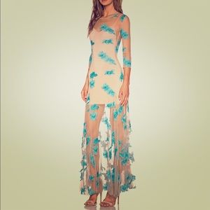 For Love and Lemons Aqua Maxi Dress (rare)